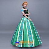 Frozen アナと雪の女王 アナ 戴冠式ドレス 高品質刺繍コスプレ衣装 イベント・ハロウィンに最適