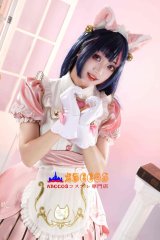 OW2 大人気✨家守霧子キリコ猫耳メイド猫女コスプレ衣装 ふわもちピンクカフェスタイル完全セット