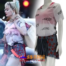 画像2: ハーレイ・クインの華麗なる覚醒 Birds of Prey ハーレイ・クイン コスプレ衣装 白い透けシャツだけ コスプレ衣装 abccos製 「受注生産」 (2)