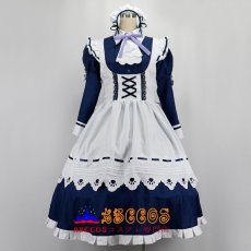 画像2: 戌神ころね／いぬがみ ころね ロリータ風 メイド服　ワンピース  パ一プル/トュロ一 ネクタイ コスプレ衣装 abccos製 「受注生産」 (2)