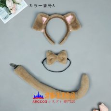 画像2: コスプレコミケ アイテム しっぽ 獣耳 獣尾 髪飾り 蝶結び カチューシャ ３点セット ハロウィン 仮装 小物 コスプレ道具 abccos製 「受注生産」 (2)