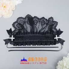 画像2: 手作り ダークレース リボン ベールヘアピン lolita ゴシック ヘアアクセ 少女メッシュ ヘアバンド パーティー コスプレ道具 abccos製 「受注生産」 (2)