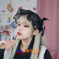 画像8: 手作り ダークレース リボン ベールヘアピン lolita ゴシック ヘアアクセ 少女メッシュ ヘアバンド パーティー コスプレ道具 abccos製 「受注生産」 (8)