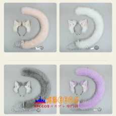 画像11: コスプレ 獣耳 ヘアアクセ レインボー猫 耳カチューシャ  しっぽ　尾 仮装 小物 コスプレ道具 abccos製 「受注生産」 (11)