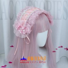 画像4: ロリータ ヘアバンド レースの髪飾り リボン lolita  ピンク 可愛い髪飾り コスプレ道具 abccos製 「受注生産」 (4)