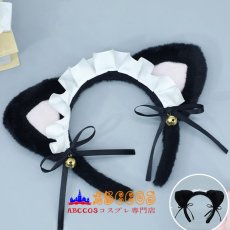 画像2: 手作り カチューシャ 猫 コスプレ 蝶結び  獣耳 コスプレ メイド 耳 ハロウィン コスチューム ハロウィン 仮装小物 コスプレ道具 abccos製 「受注生産」 (2)