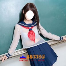 画像4: 透け感セーラー服 JK制服 紺 コスプレ衣装 abccos製 「受注生産」 (4)
