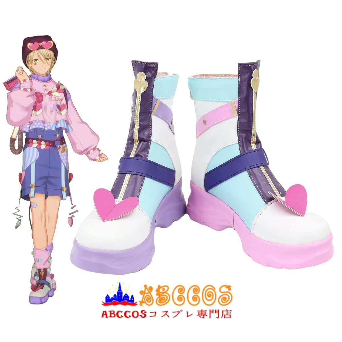 画像5: あんさんぶるスターズ!/!! 白鳥 藍良（しらとり あいら)コスプレ靴 abccos製 「受注生産」 (5)