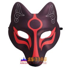 画像1: ハロウィン ダンスパーティー マスカレード きつね ブラック マスク mask コスプレ道具 abccos製 「受注生産」 (1)