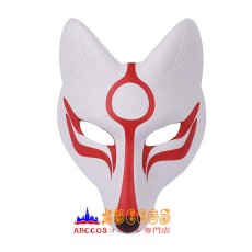 画像1: ハロウィン ダンスパーティー マスカレード きつね ホワイト マスク mask コスプレ道具 abccos製 「受注生産」 (1)