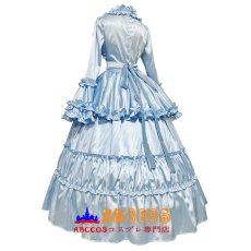 画像2: ロリータ ゴシック ヴィクトリアン 水色 ロングイブニングドレス 宮廷風 カラー変更可 コスプレ衣装 abccos製 「受注生産」 (2)