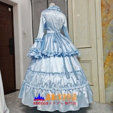 画像4: ロリータ ゴシック ヴィクトリアン 水色 ロングイブニングドレス 宮廷風 カラー変更可 コスプレ衣装 abccos製 「受注生産」 (4)