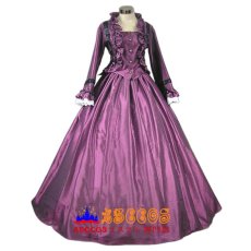 画像1: ゴシック × レトロエレガンス ロリータロングワンピース 紫 舞台衣装 演劇・ミュージカル用 コスプレ衣装 abccos製 「受注生産」 (1)