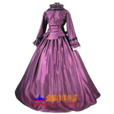 画像2: ゴシック × レトロエレガンス ロリータロングワンピース 紫 舞台衣装 演劇・ミュージカル用 コスプレ衣装 abccos製 「受注生産」 (2)