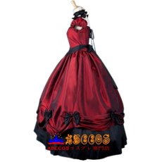画像2: ワインレッド ゴシック ロリータ ロングワンピース コスプレ衣装 abccos製 「受注生産」 (2)
