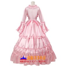 画像3: ゴシック風フレアスリーブ ロングワンピース ライトピンク ロリータ 宮廷ドレス コスプレ衣装 abccos製 「受注生産」 (3)