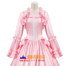 画像4: ゴシック風フレアスリーブ ロングワンピース ライトピンク ロリータ 宮廷ドレス コスプレ衣装 abccos製 「受注生産」 (4)