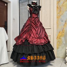 画像2: 黒執事 Black Butler シエル·ファントムハイヴ Ciel ワインレッド ドレス コスプレ衣装 abccos製 「受注生産」 (2)