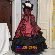 画像3: 黒執事 Black Butler シエル·ファントムハイヴ Ciel ワインレッド ドレス コスプレ衣装 abccos製 「受注生産」 (3)