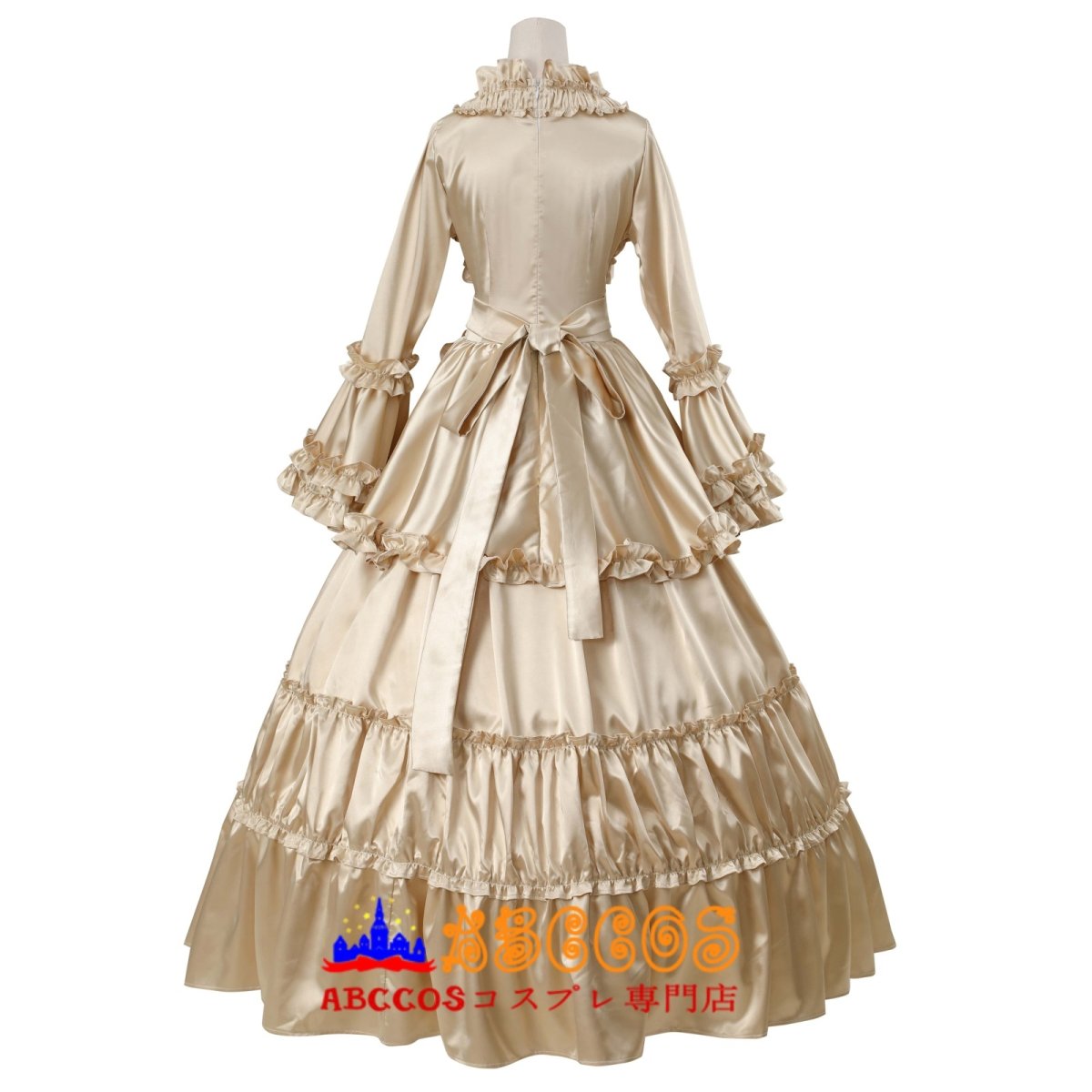 画像3: ロリータ ゴシック 宮廷風 フレアスリーブ 大フレアスカート ロングワンピース ステージドレス オーダーメイド コスプレ衣装 abccos製 「受注生産」 (3)