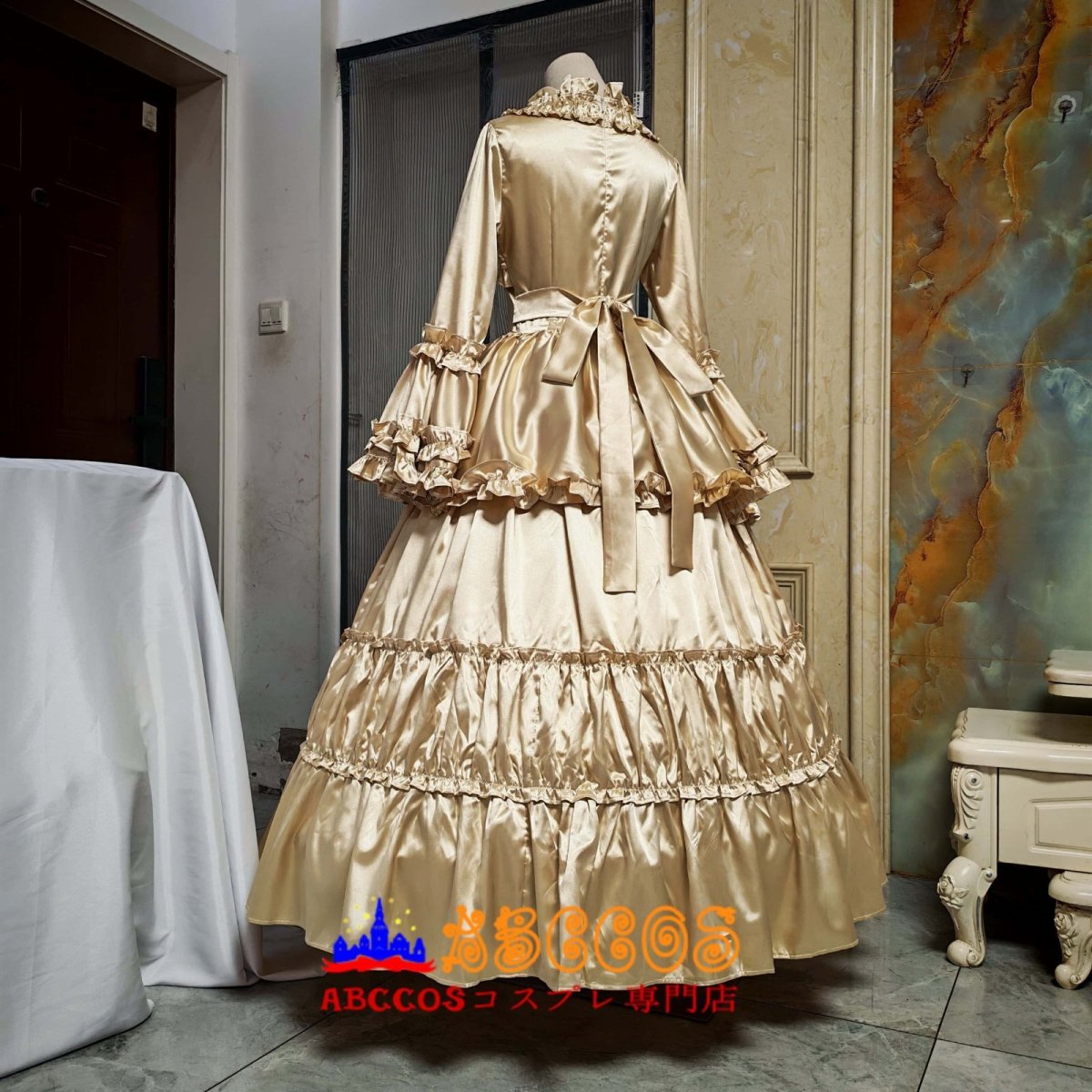 画像5: ロリータ ゴシック 宮廷風 フレアスリーブ 大フレアスカート ロングワンピース ステージドレス オーダーメイド コスプレ衣装 abccos製 「受注生産」 (5)