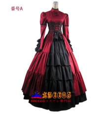 画像1: ゴシックロリータ 立襟宮廷風ワンピース ロングドレス 舞台衣装 オーダーメイド可 コスプレ衣装 abccos製 「受注生産」 (1)