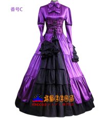 画像7: ゴシックロリータ 立襟宮廷風ワンピース ロングドレス 舞台衣装 オーダーメイド可 コスプレ衣装 abccos製 「受注生産」 (7)