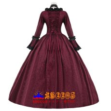 画像3: ワインレッド シャドウ柄ジャカード ヨーロッパ宮廷風 ゴシックロリータドレス オーダーメイド コスプレ衣装 abccos製 「受注生産」 (3)