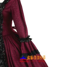 画像5: ワインレッド シャドウ柄ジャカード ヨーロッパ宮廷風 ゴシックロリータドレス オーダーメイド コスプレ衣装 abccos製 「受注生産」 (5)