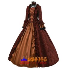 画像2: ブラウン シャドウ柄ジャカード ヨーロッパ宮廷風 ゴシックロリータドレス 舞台衣装 コスプレ衣装 abccos製 「受注生産」 (2)