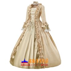 画像2: シャンパンカラー シャドウ柄ジャカード ヨーロピアン宮廷風 ゴシックロリータドレス 舞台衣装 コスプレ衣装 abccos製 「受注生産」 (2)