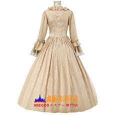 画像3: シャンパンカラー シャドウ柄ジャカード ヨーロピアン宮廷風 ゴシックロリータドレス 舞台衣装 コスプレ衣装 abccos製 「受注生産」 (3)