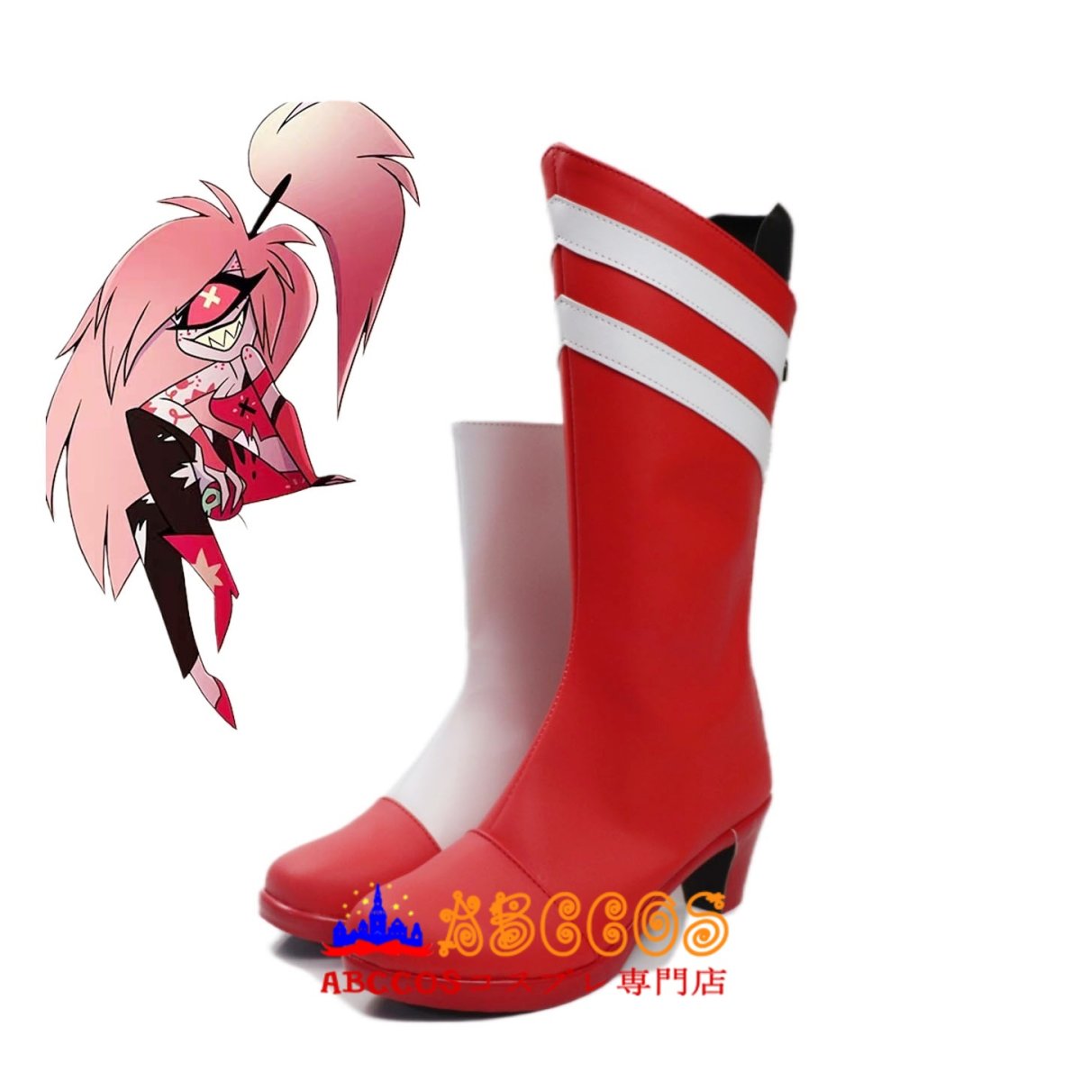 画像5: ハズビン・ホテル（Hazbin Hotel）チェリー・ボム（Cherri Bomb）コスプレ靴 abccos製 「受注生産」 (5)