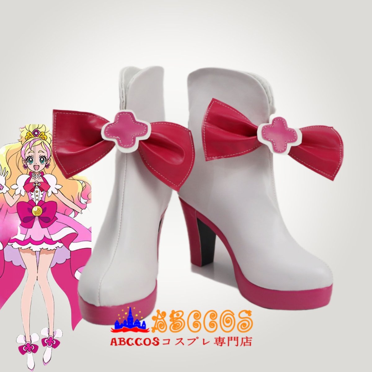 画像5: プリキュア 春野はるか/ キュアフローラ Cure Flora コスプレ靴 abccos製 「受注生産」 (5)