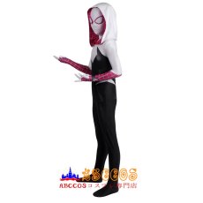 画像2: スパイダーマン:アクロス・ザ・スパイダーバース Spider-Man: Across the Spider-Verse グウェン・ステイシー / スパイダーグウェン 全身タイツ コスチューム 子供コスプレ衣装 abccos製 「受注生産」 (2)