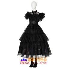 画像3: アダムス・ファミリー The Addams Family ウェンズデー・アダムス Wednesday Addams コスチューム 完全な服装 ドレス コスプレ衣装 abccos製 「受注生産」 (3)