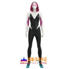 画像1: スパイダーマン:アクロス・ザ・スパイダーバース Spider-Man: Across the Spider-Verse グウェン・ステイシー / スパイダーグウェン（Spider-Gwen）つなぎ服 コスプレ靴 コスプレ衣装 abccos製 「受注生産」 (1)