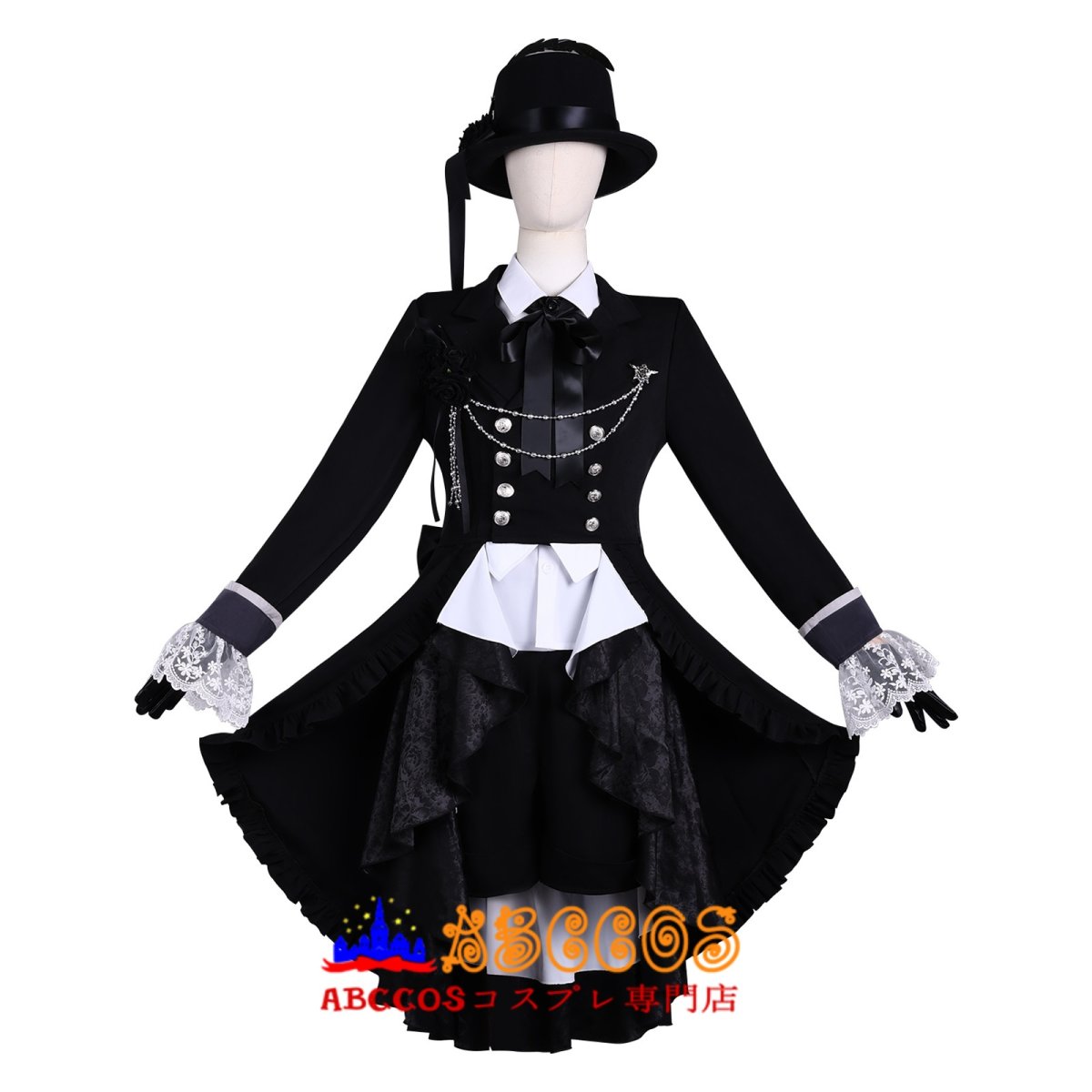 画像1: 【売り切れ即終】Black Butler 黒執事 Ciel Phantomhive/シエル ファントムハイヴ 黒いドレス コスプレ衣装 abccos製 「受注生産」 (1)