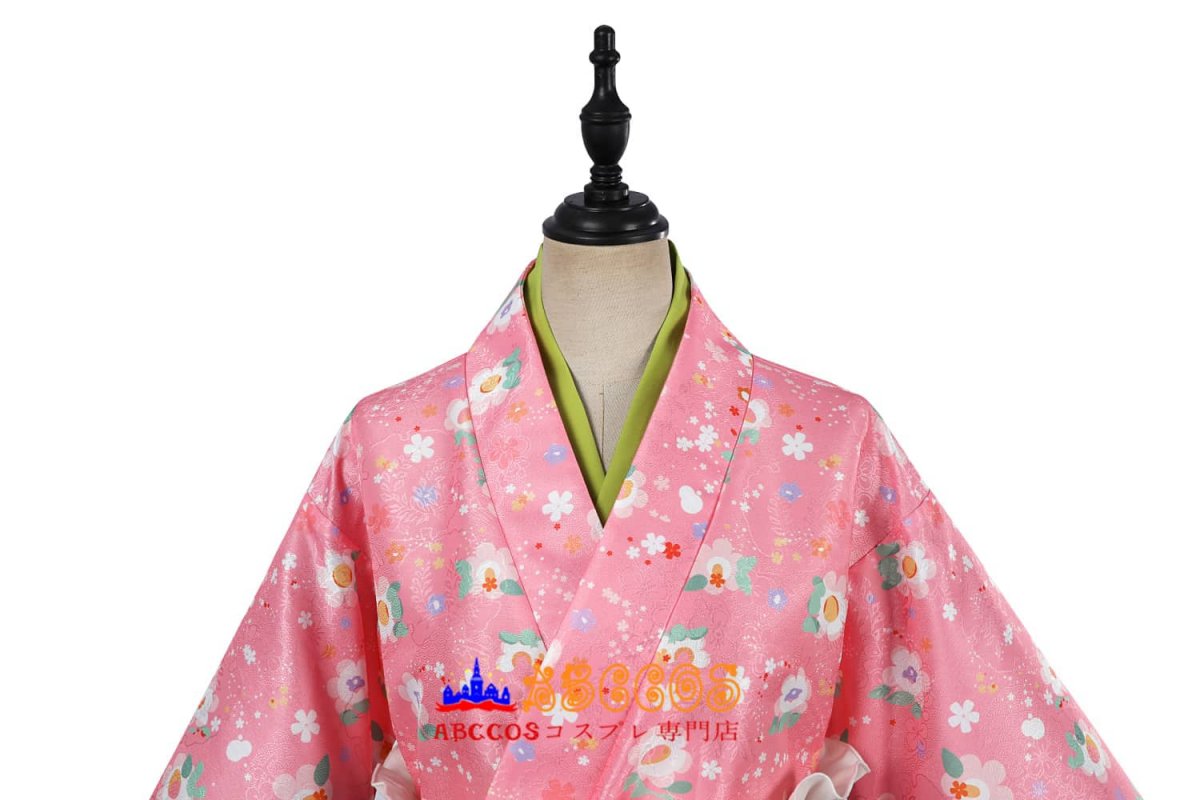 画像9: 鬼滅の刃 甘露寺 蜜璃/かんろじ みつり 着物 コスプレ衣装 abccos製 「受注生産」 (9)