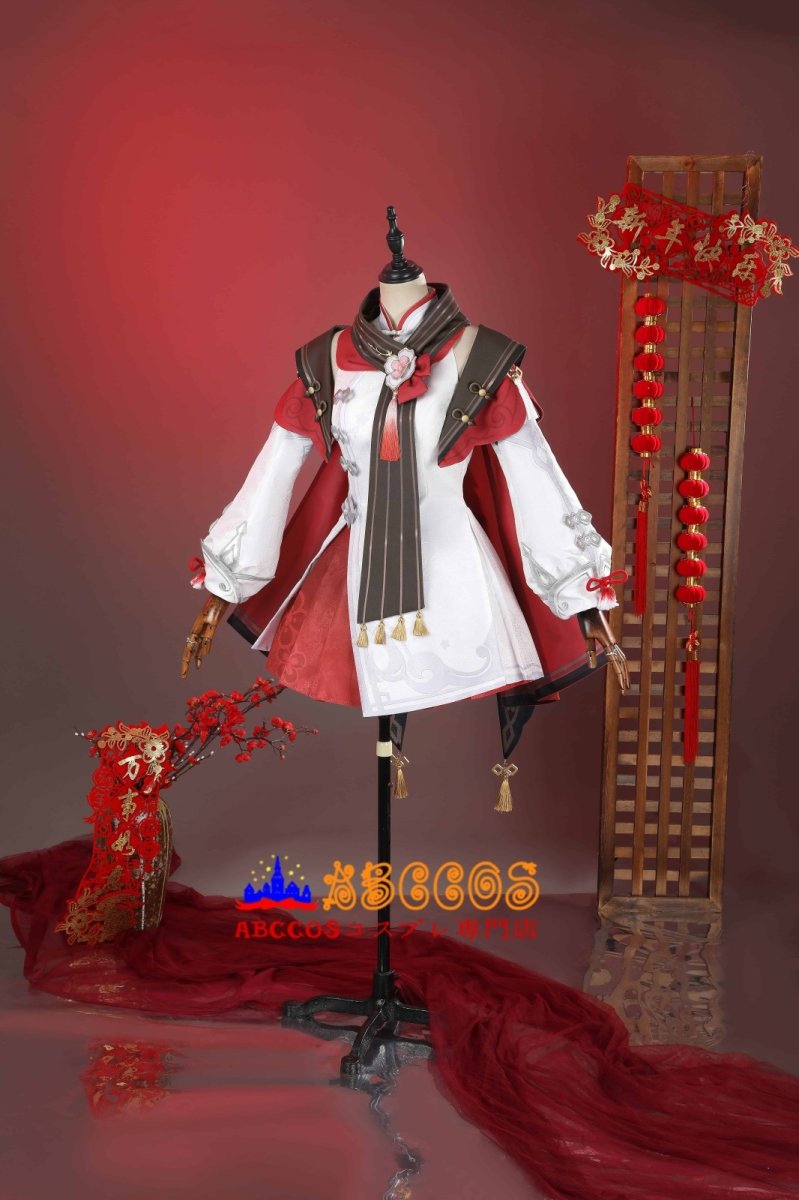 画像7: 原神 Genshin 璃月 胡桃-「残雪に咲く紅」 新コスチューム コスプレ衣装 abccos製 「受注生産」 (7)