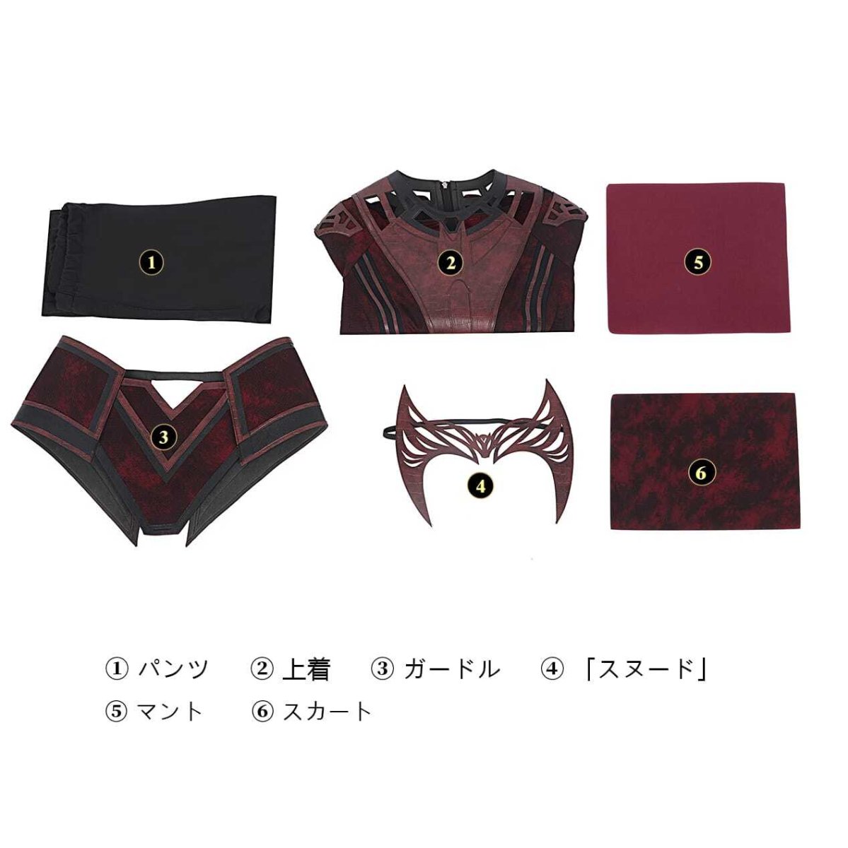 画像28: ドクター・ストレンジ/マルチバース・オブ・マッドネス スカーレット・ウィッチ ワンダ Wanda Scarlet Witch マント付きコスプレ衣装コスチューム  バラ売り可 abccos製 「受注生産」 (28)