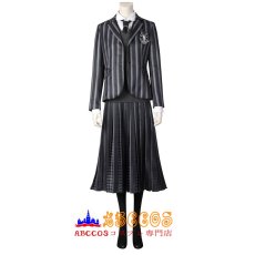 画像1: アダムス・ファミリー The Addams Family ウェンズデー・アダムス Wednesday Addams コスチューム 制服 コスプレ衣装 バラ売り可 abccos製 「受注生産」 (1)