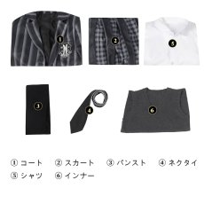 画像21: アダムス・ファミリー The Addams Family ウェンズデー・アダムス Wednesday Addams コスチューム 制服 コスプレ衣装 バラ売り可 abccos製 「受注生産」 (21)