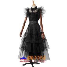 画像3: アダムス・ファミリー The Addams Family ウェンズデー・アダムス Wednesday Addams コスチューム 完全な服装 ドレス コスプレ衣装 abccos製 「受注生産」 (3)