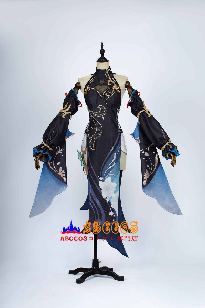 画像1: 原神 Genshin 璃月 申鶴-「冷花幽露」 新コスチューム 足首飾り付き コスプレ衣装 abccos製 「受注生産」 (1)