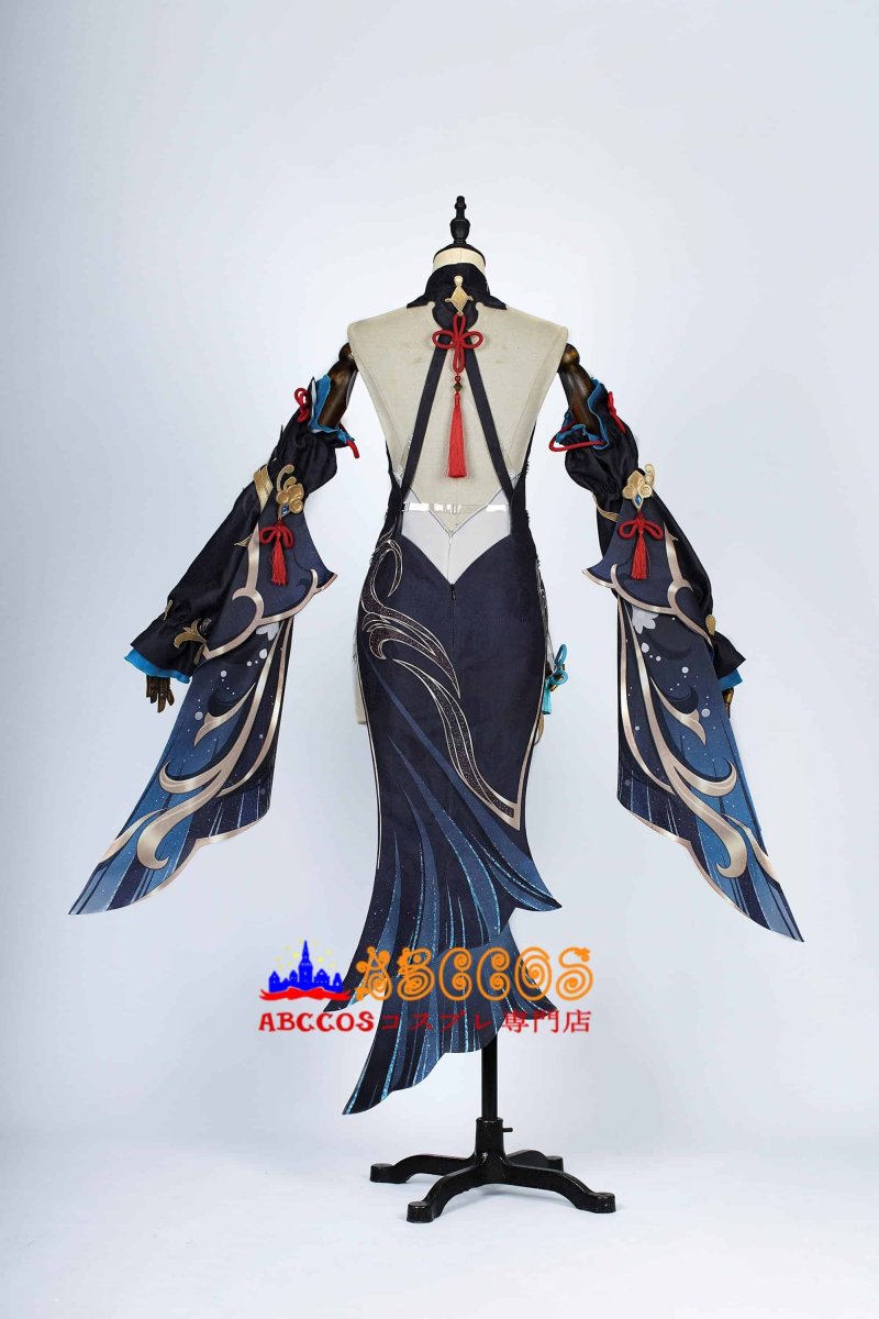 画像4: 原神 Genshin 璃月 申鶴-「冷花幽露」 新コスチューム 足首飾り付き コスプレ衣装 abccos製 「受注生産」 (4)