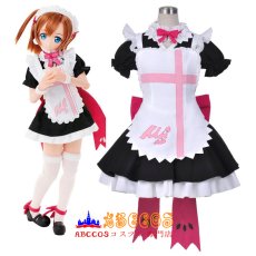 画像7: Love Live ラブライブ 高坂穂乃果ぎゅっと"love"で接近中!メイド コスプレ衣装 abccos製 「受注生産」 (7)