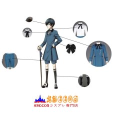 画像12: 黒執事 Black Butler シエル·ファントムハイヴ Ciel ブルーのドレス コスプレ衣装 abccos製 「受注生産」 (12)