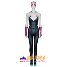 画像2: スパイダーマン: スパイダーバース Spider-Man: Into the Spider-Verse グウェン・ステイシー / スパイダー・グウェン 全身タイツ コスチューム コスプレ衣装 abccos製 「受注生産」 (2)