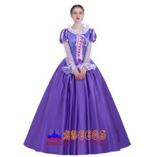 画像1: ディズニー 塔の上のラプンツェル Tangled ラプンツェル Rapunzel プリンセスドレス コスプレ衣装 abccos製 「受注生産」 (1)
